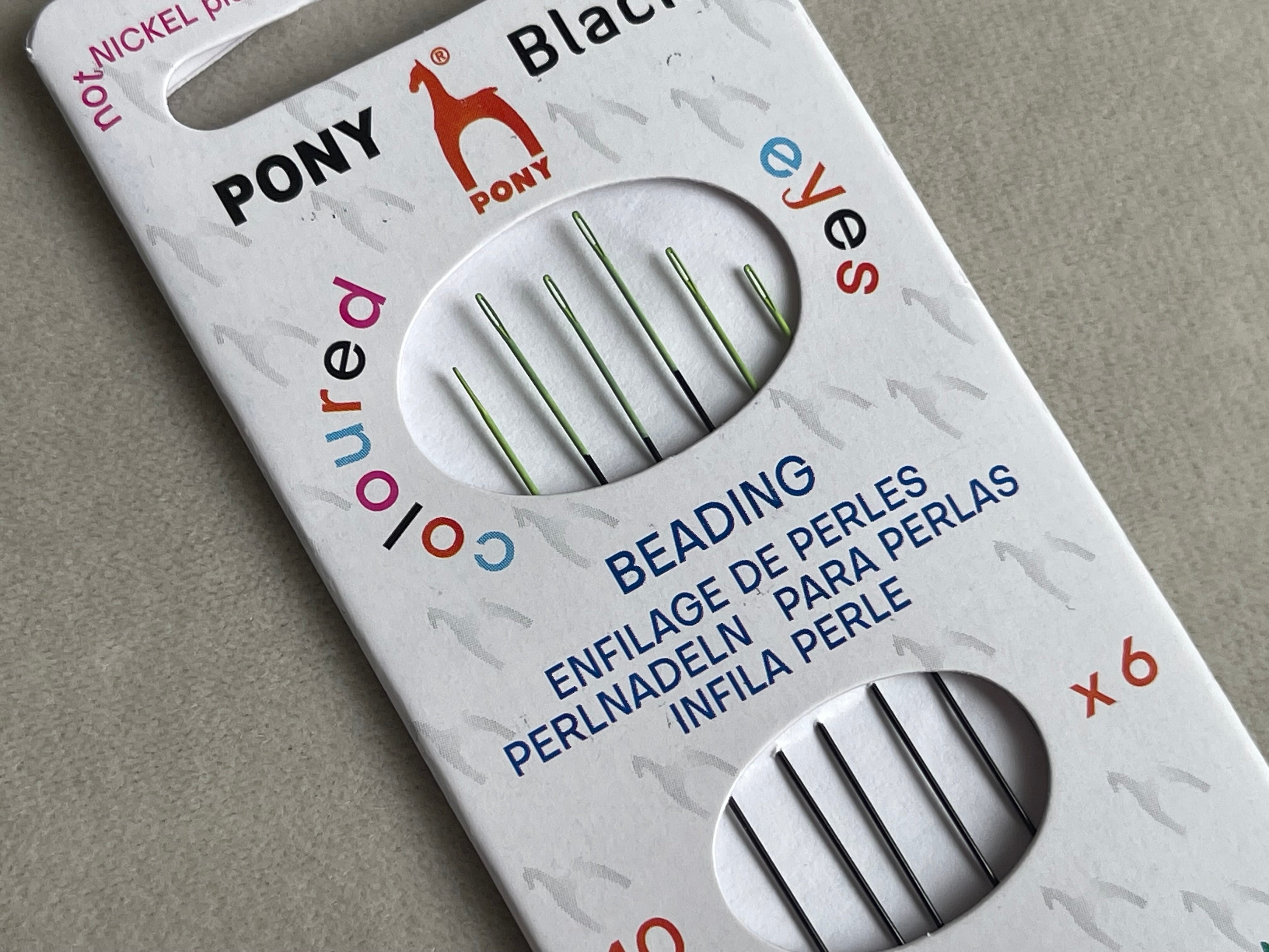 PONY Black Beading Needles No. 10 – 6 Pieces