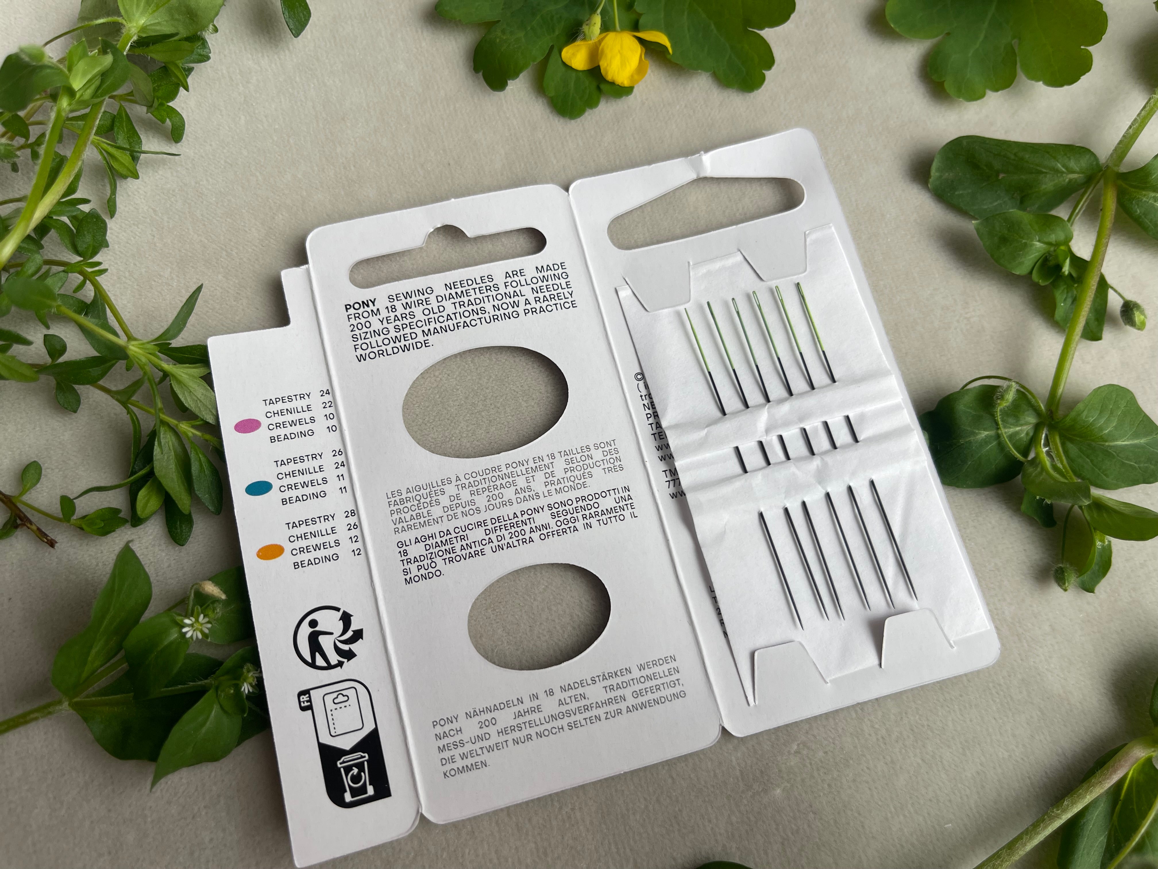 PONY Black Beading Needles No. 10 – 6 Pieces
