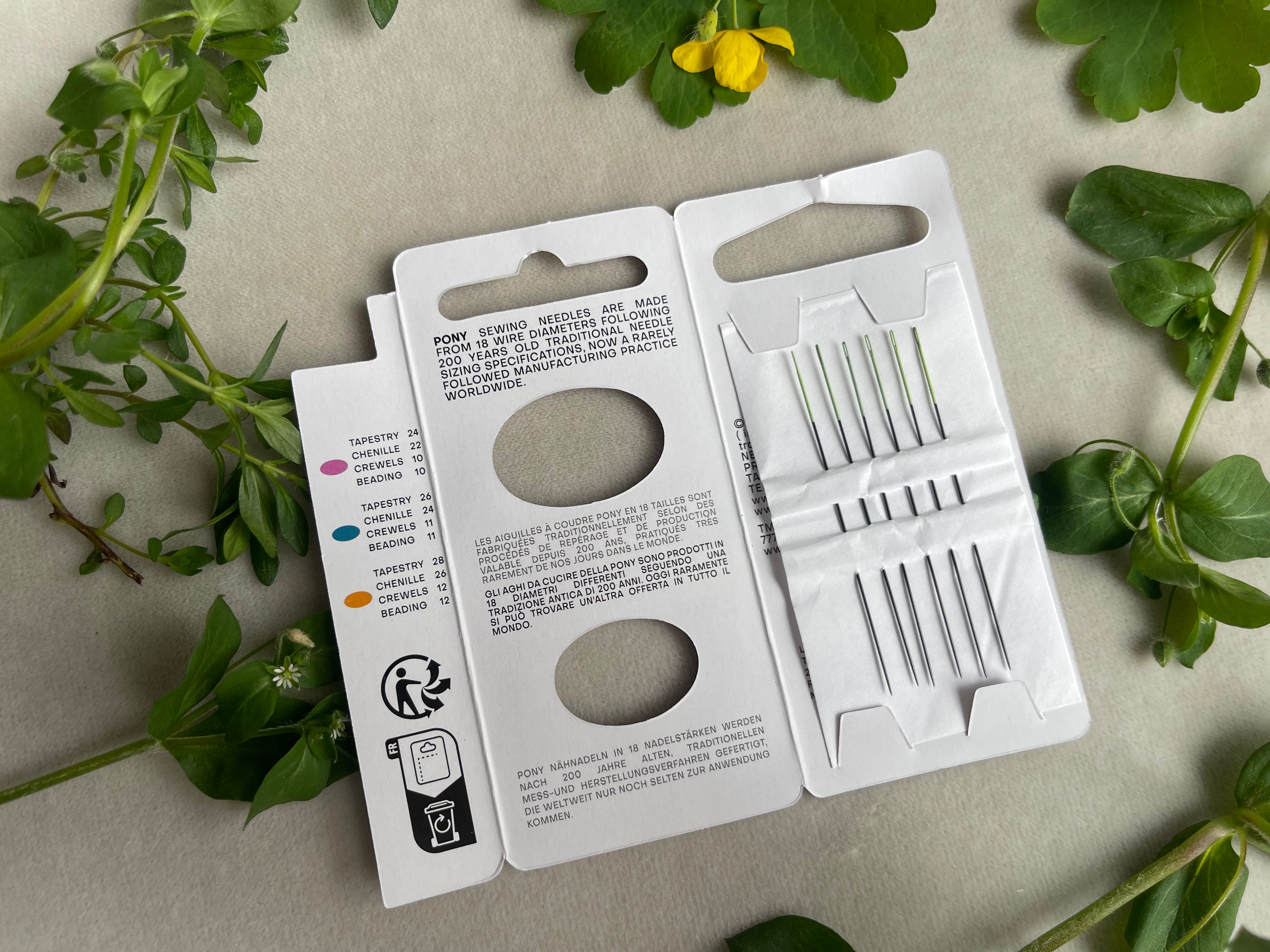 PONY Black Beading Needles No. 10 – 6 Pieces