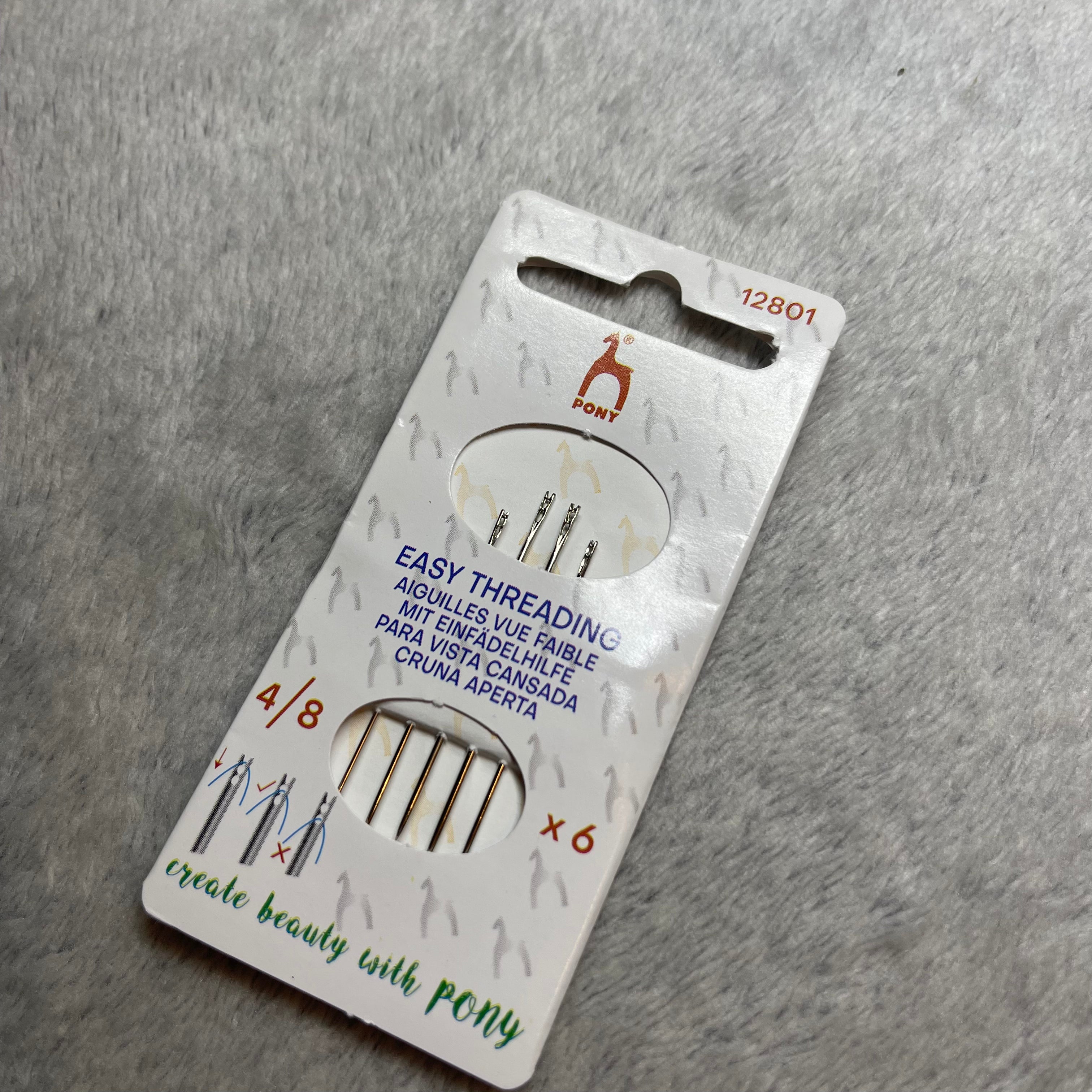 PONY Easy Threading Needles Size 4/8 – 6 Pieces