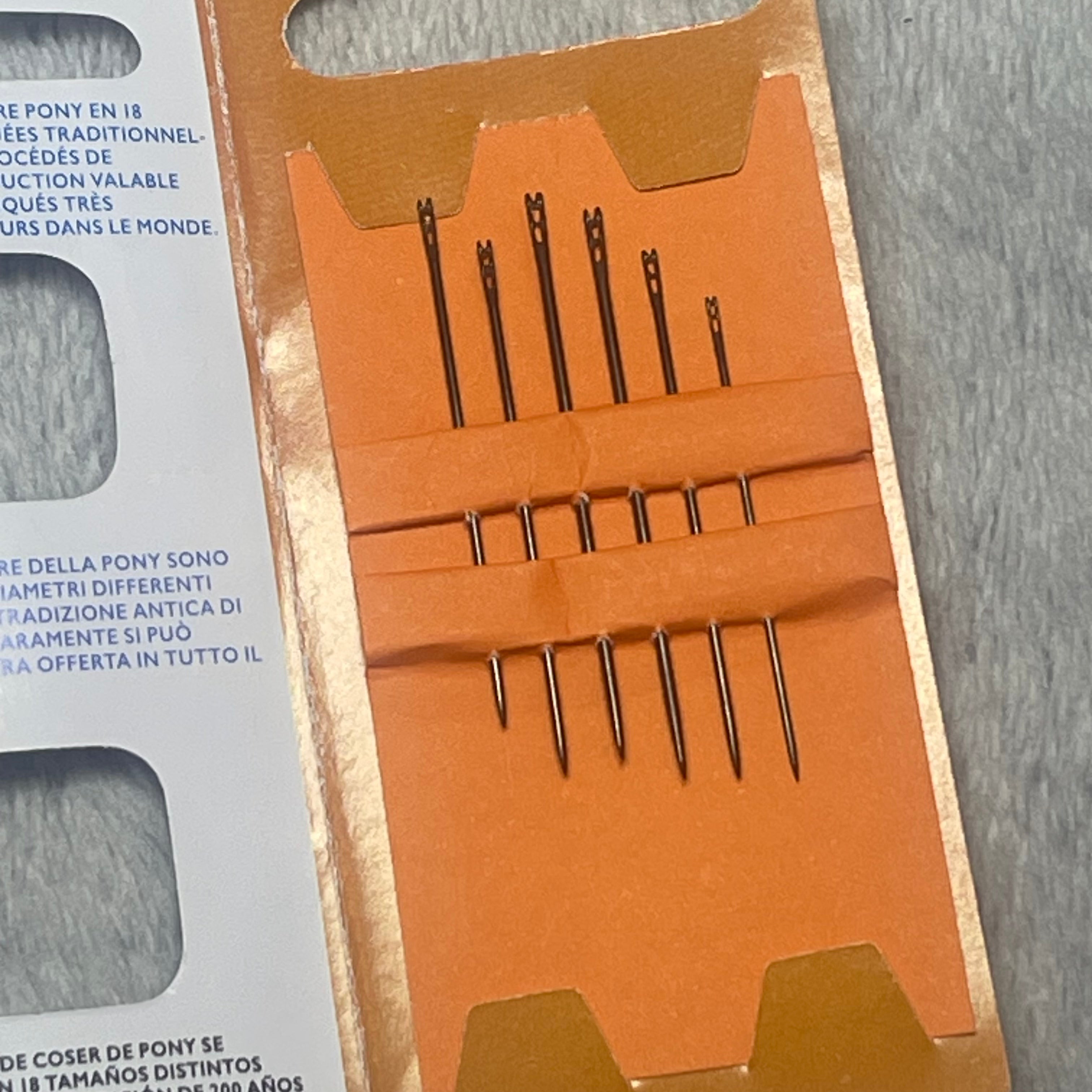 PONY Black Easy Threading Needles Size 4/8 (6 pcs) – Self Threading Sewing Needles