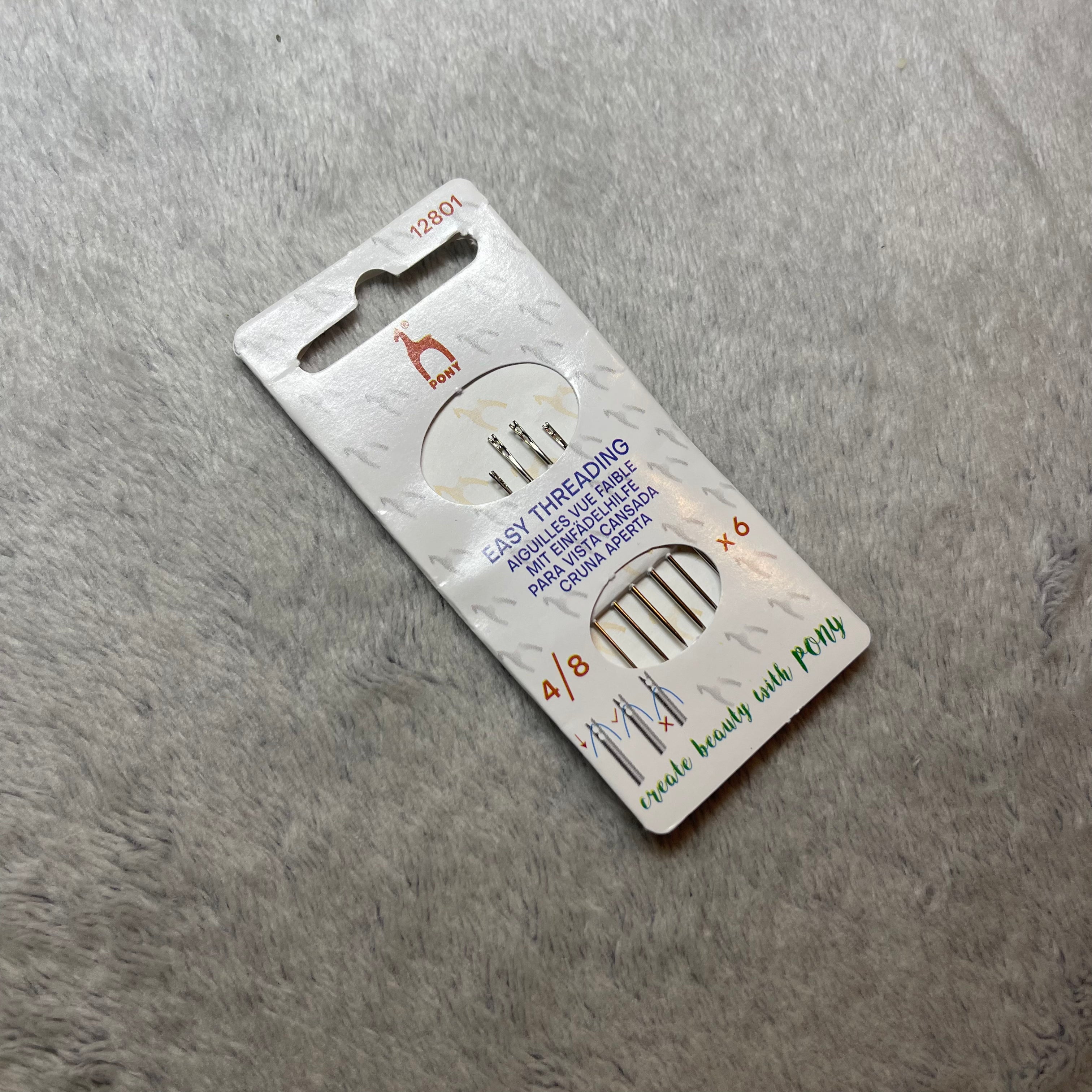 PONY Easy Threading Needles Size 4/8 – 6 Pieces