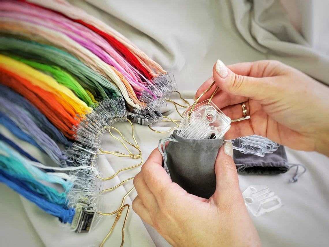 Acrylic Floss Drops for Cross Stitch: Organize Your Embroidery Threads with bobbins